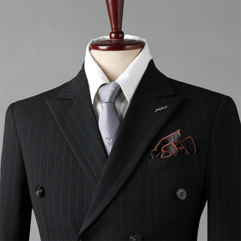 Double Breasted Stripes Men's Suits