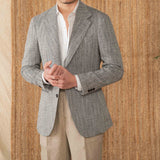 Cotton And Linen Herringbone  Jacket