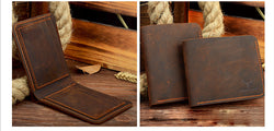 Image of Men's Retro Short Wallet - Genuine Leather | Cerpelo