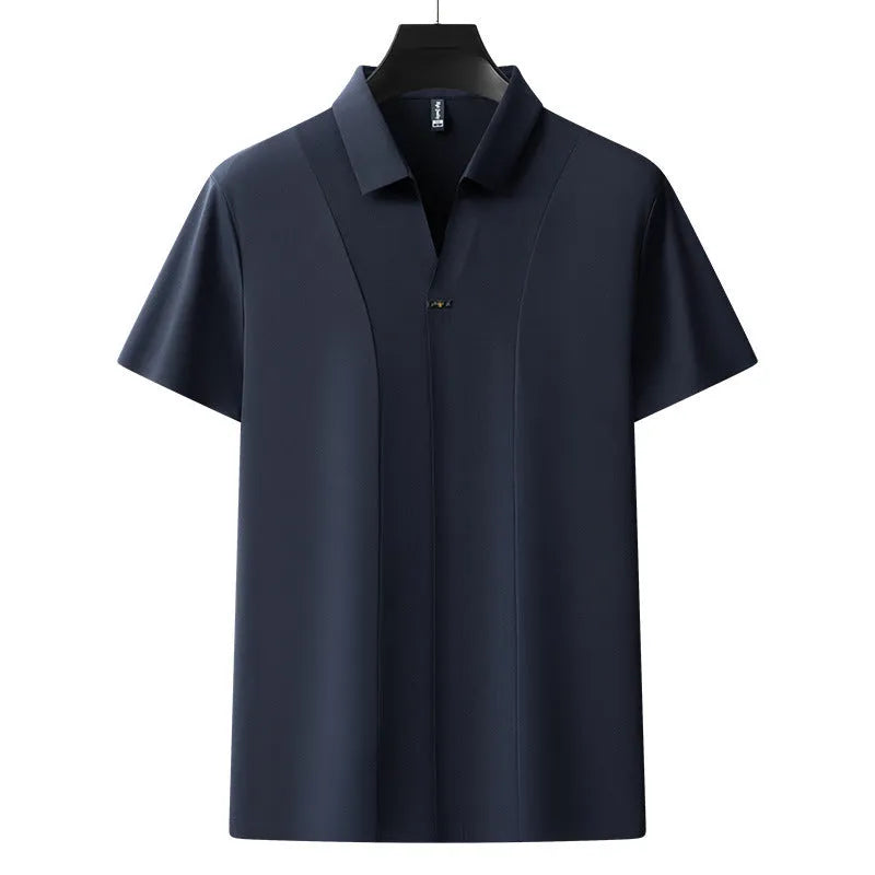 Casual Solid Color Polo Shirt Men, Menswear, CERPELO