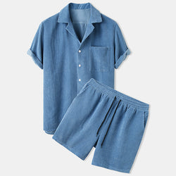 Image of Corduroy Short Sleeve Suit Two Piece
