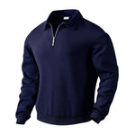 Lapel Jacquard Half-zipper Sweatshirt - CERPELO