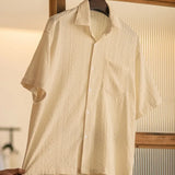 Jacquard Hollow Shirt Men's Vintage Shirt, Menswear, CERPELO