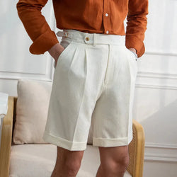 Image of Slim Men's Shorts Casual Seersucker, Menswear, CERPELO