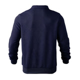 Lapel Jacquard Half-zipper Sweatshirt - CERPELO