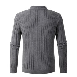 Image of Men's Long Sleeve Twist Twist Half High Neck Zipper Knit, Menswear, CERPELO