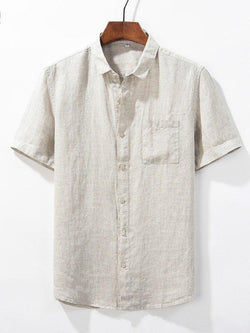 Image of AMURE Linen Casual Lapel Shirt