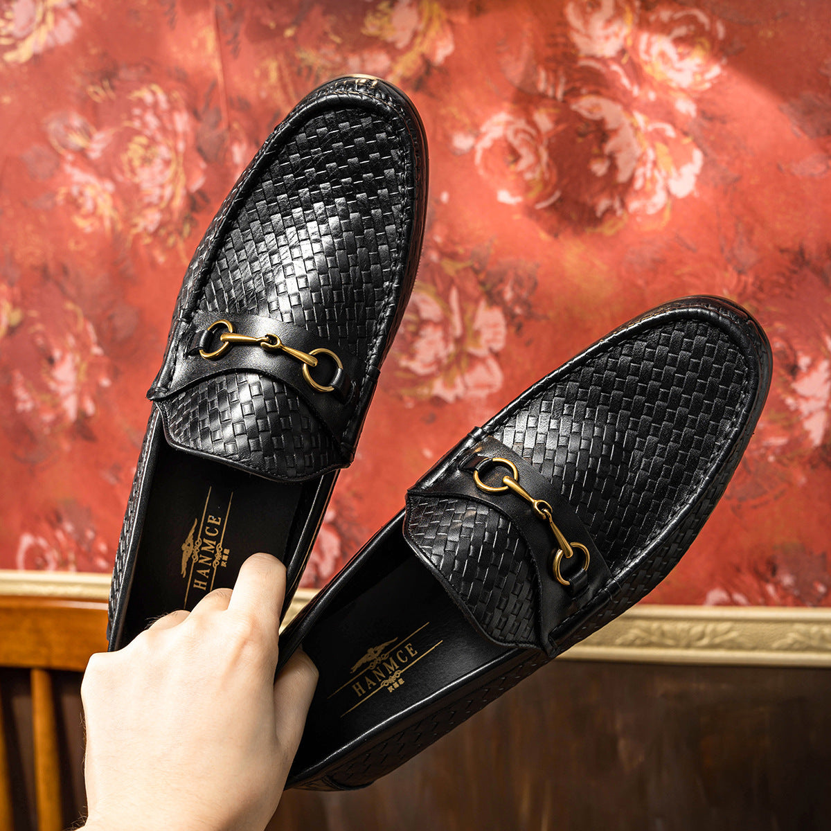 Collection of Men's Black Leather Loafers in a gallery layout