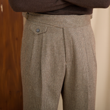 COFFEE WOOL CASUAL PANTS - CERPELO