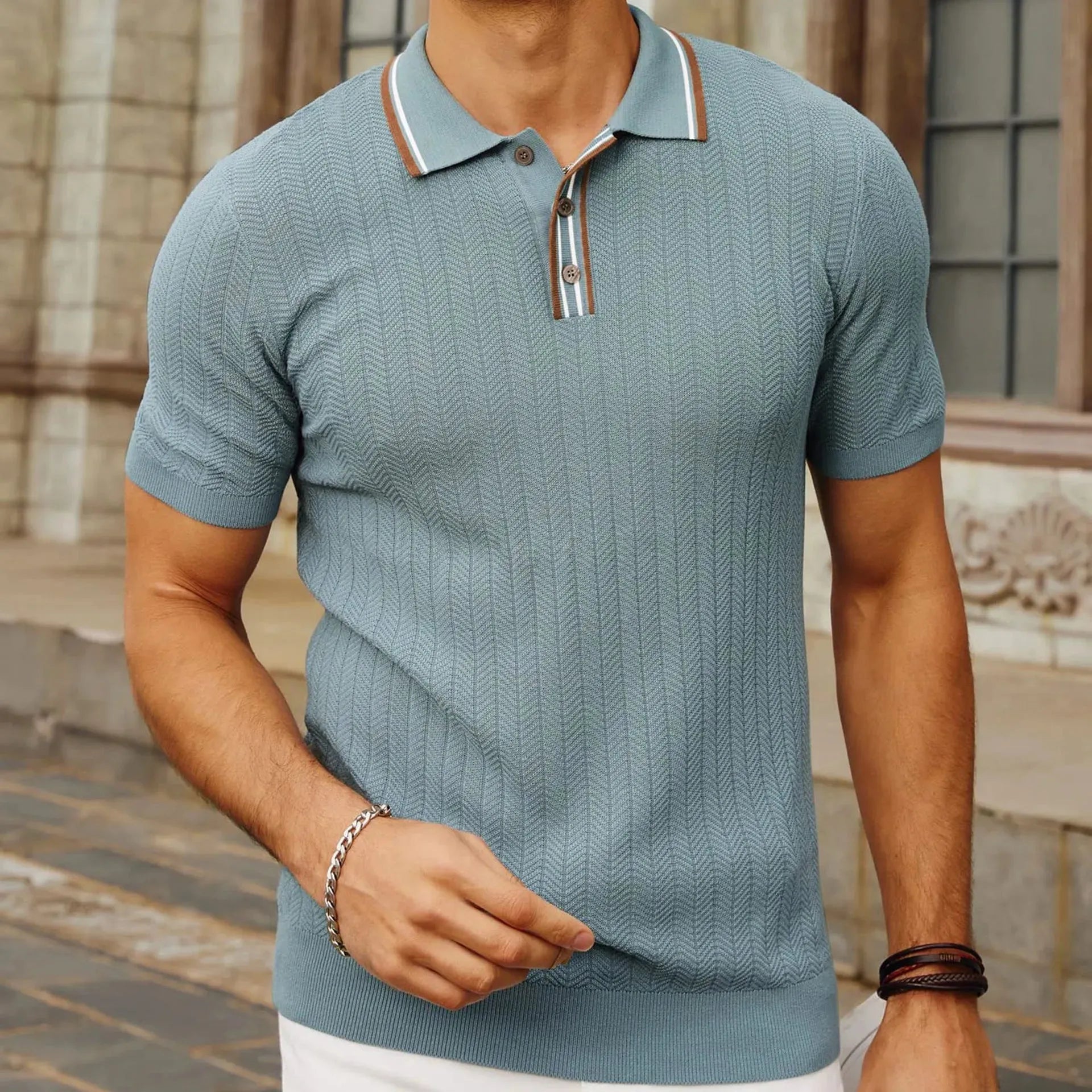 Image of Men's Casual Polo Shirt - Lightweight Comfort