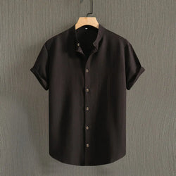 Image of Men's Fashion Casual Stand Collar Short Sleeve Shirt, Menswear, Uncategorized, CERPELO