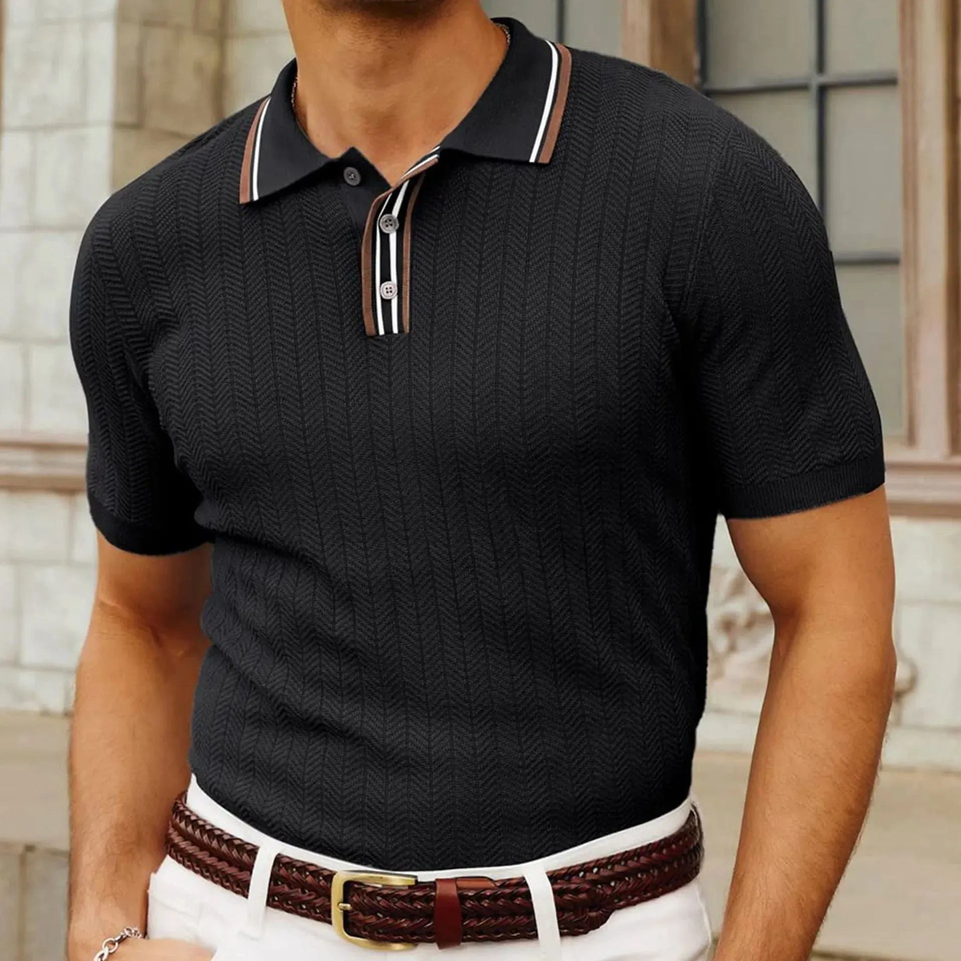 Image of Men's Casual Polo Shirt - Lightweight Comfort