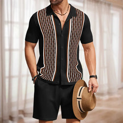 Image of Jacquard Two-Piece Casual Suit - Street Fashion Style