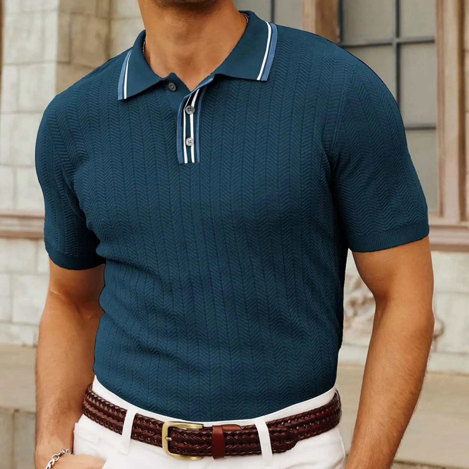 Image of Men's Casual Polo Shirt - Lightweight Comfort