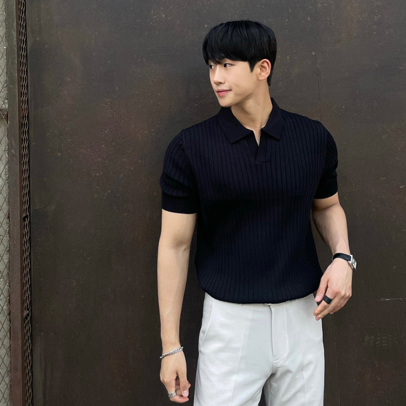 Image of ELCLASO | Summer Old Money Lapel Knitting Top, Menswear, Uncategorized, CERPELO