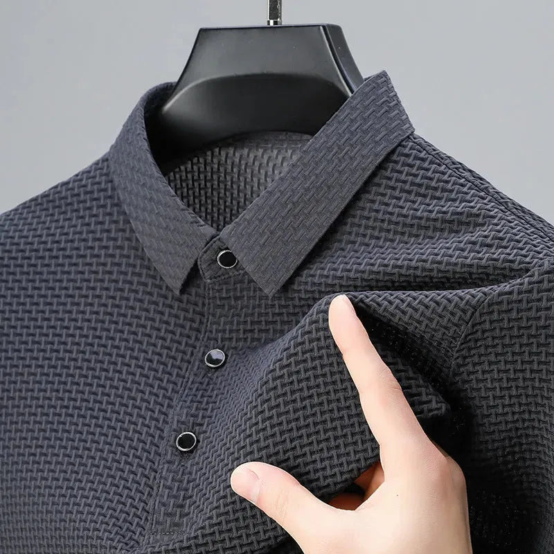 Image of Elenzal Men's Short-Sleeved Polo Shirt - Stylish Comfort