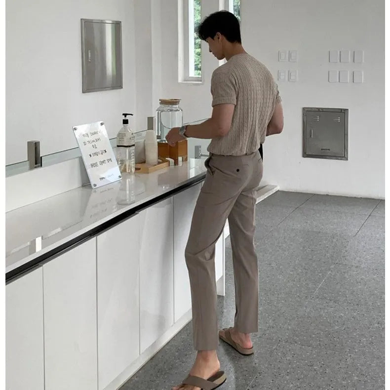 Image of Leisure ™ | Knitted Sweater Striped T-shirt, Menswear, CERPELO