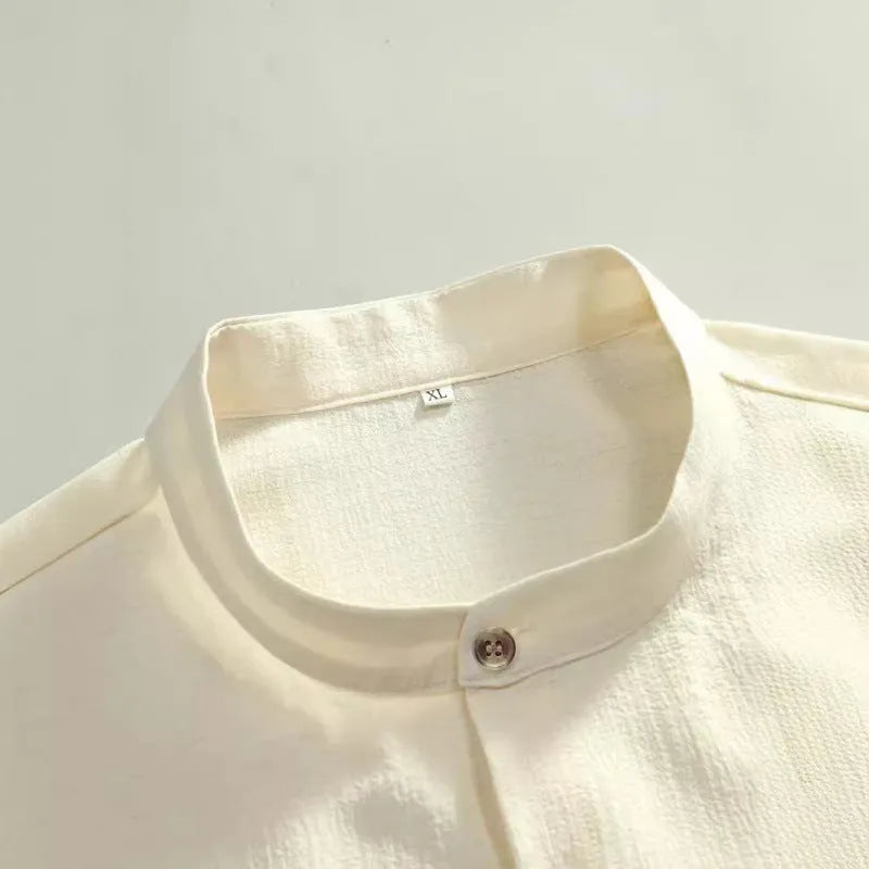 Men's Fashion Casual Stand Collar Short Sleeve Shirt, Menswear, Uncategorized, CERPELO