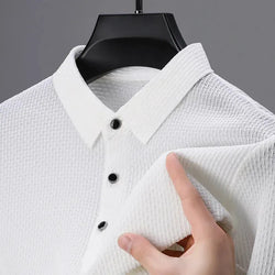 Image of Elenzal Men's Short-Sleeved Polo Shirt - Stylish Comfort