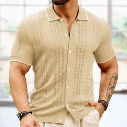 Image of Short-sleeved Polo Old Money Men's Clothing, Menswear, CERPELO