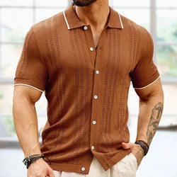 Image of Short-sleeved Polo Old Money Men's Clothing, Menswear, CERPELO