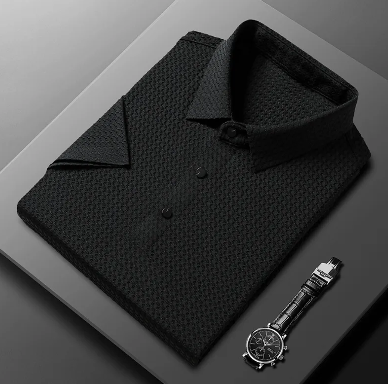 MEN'S RIBBED POLO T-SHIRT