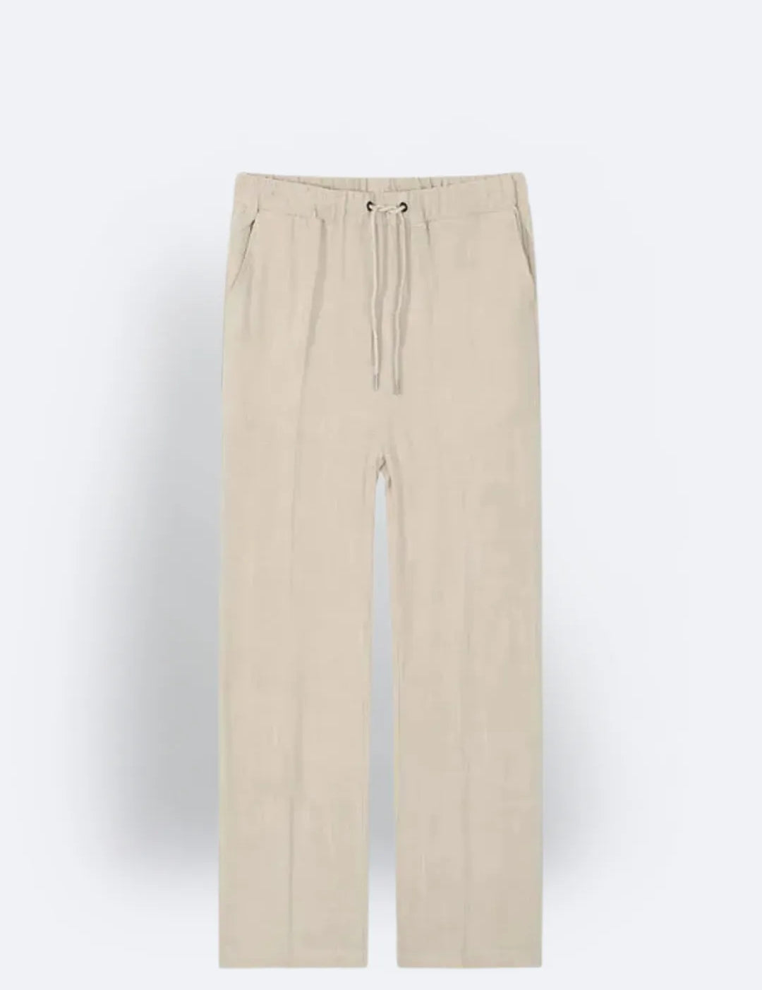 Men's Cropped Casual Pants Cotton And Linen Trousers - CERPELO