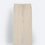 Men's Cropped Casual Pants Cotton And Linen Trousers - CERPELO