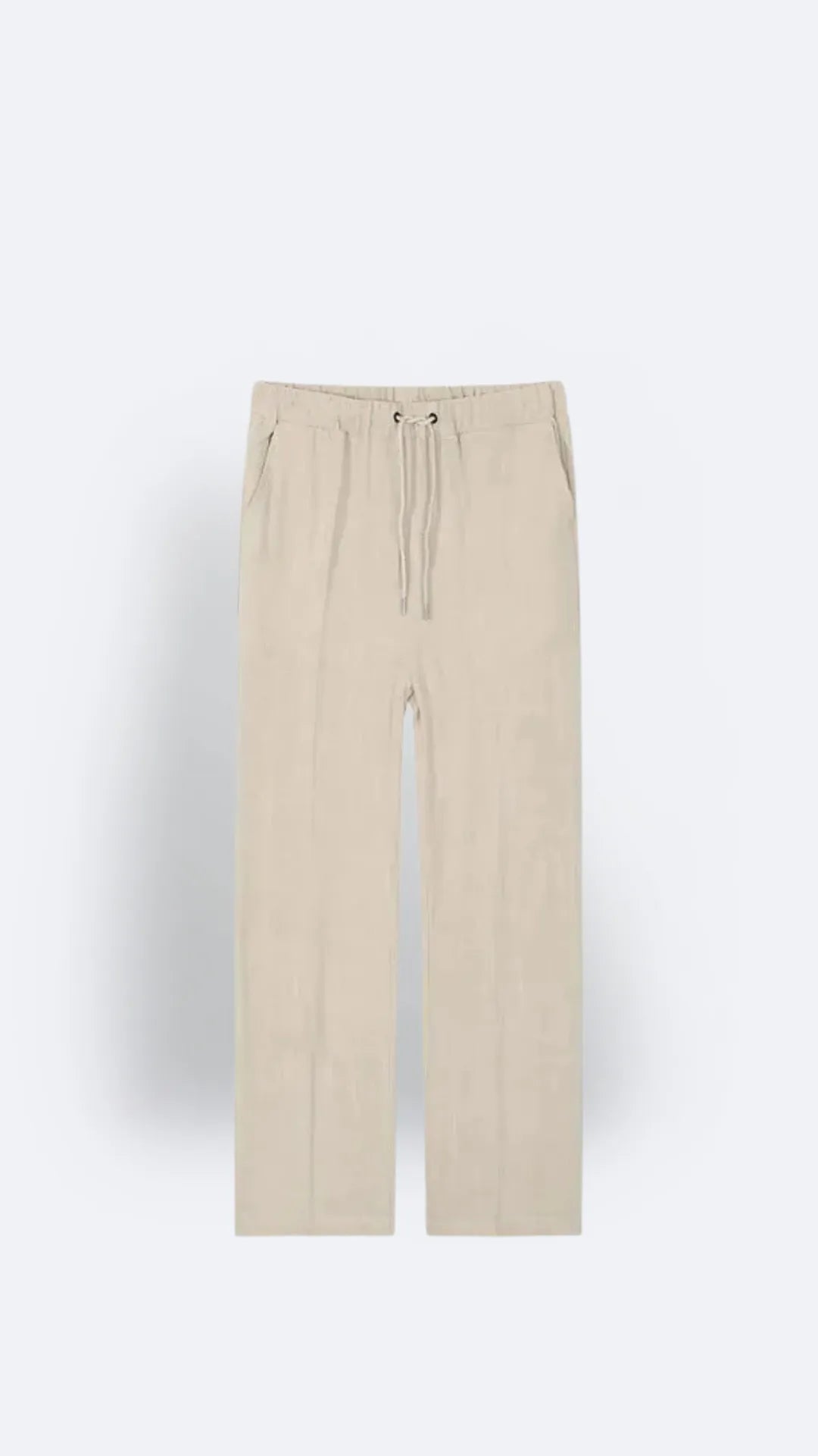 Men's Cropped Casual Pants Cotton And Linen Trousers - CERPELO