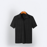 MAURIZO ™ | Men's Old Money Short-Sleeve Ribbed Polo T-Shirt