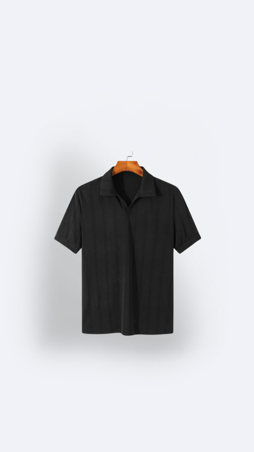 MAURIZO ™ | Men's Old Money Short-Sleeve Ribbed Polo T-Shirt