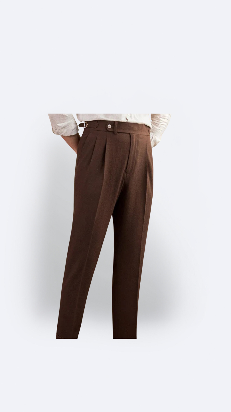 Men's Bubble Yarn Old Money High Waist Straight Pants Breathable