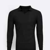 LAPEL | Old Money Slim Knit Polo Shirt - CERPELO