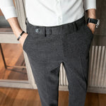 Slim-fit Thickened Wool Casual Old Money Pants, Menswear, CERPELO