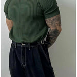 SAFIRE - Knitted Half Sleeve Top, Menswear, CERPELO