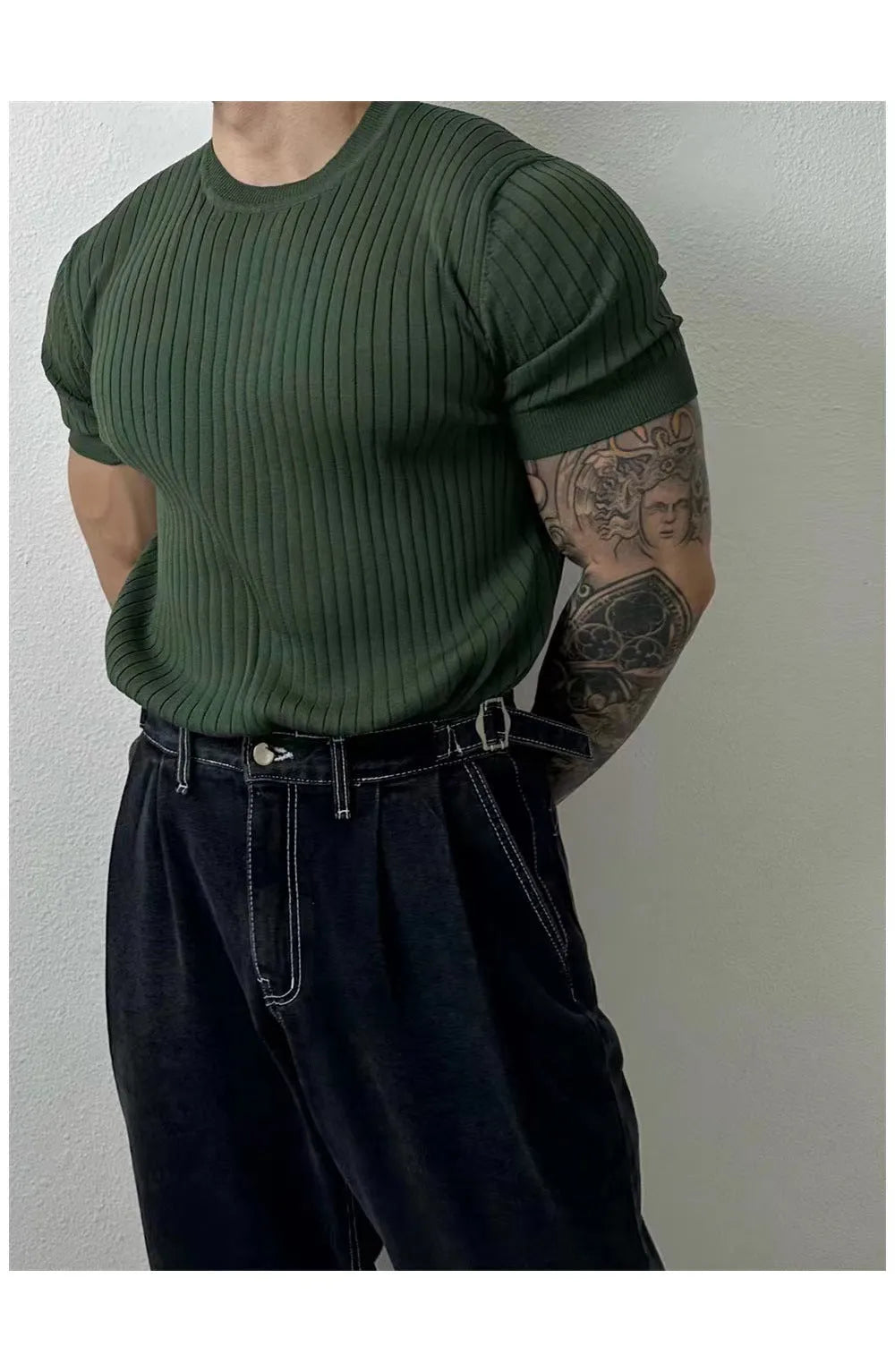 Image of SAFIRE - Knitted Half Sleeve Top, Menswear, CERPELO