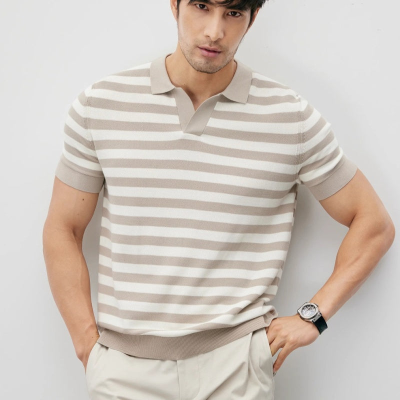 Image of Ice Silk Knitted Polo - CERPELO