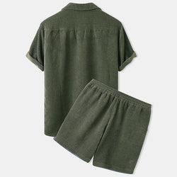 Image of Corduroy Short Sleeve Suit Two Piece