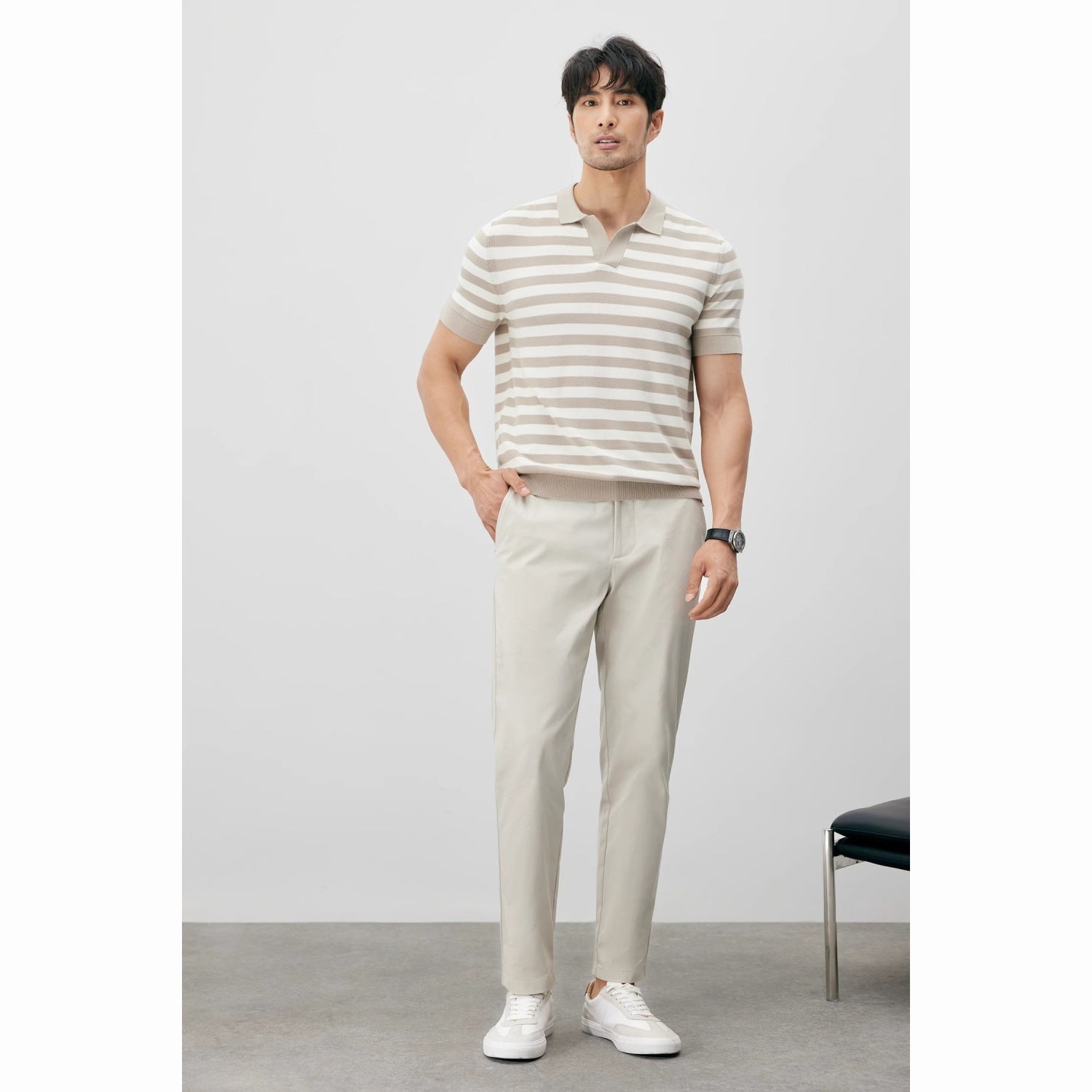 Image of Ice Silk Knitted Polo - CERPELO
