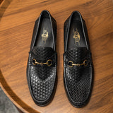 Men's Black Leather Loafers