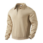 Lapel Jacquard Half-zipper Sweatshirt - CERPELO