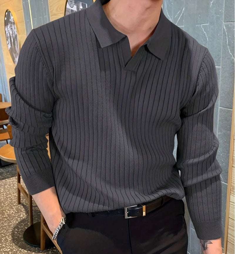 Image of LAPEL | Old Money Slim Knit Polo Shirt, Menswear, Uncategorized, CERPELO