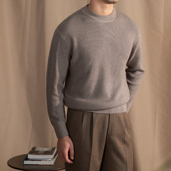 Image of FUTIRE - Wide Thick Needle Round Neck Sweater, Menswear, CERPELO