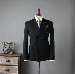 Image of Double Breasted Stripes Men's Suits