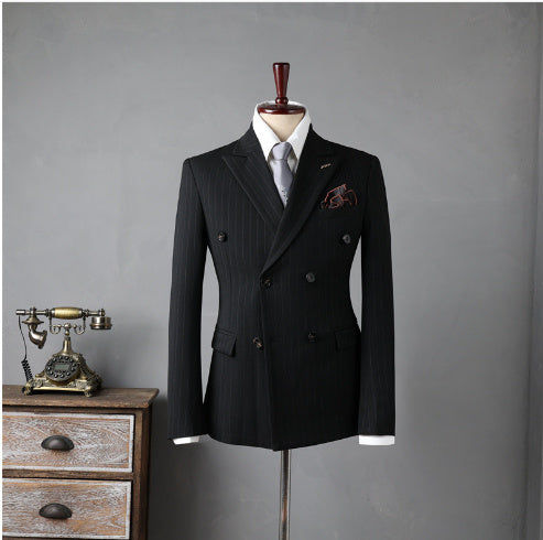 Double Breasted Stripes Men's Suits