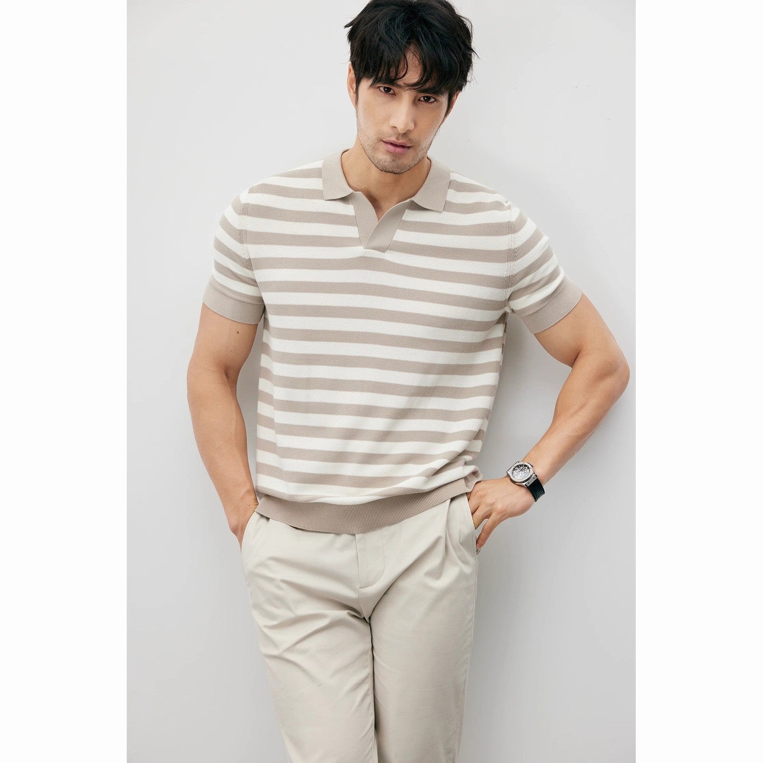 Image of Ice Silk Knitted Polo - CERPELO