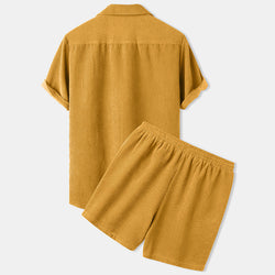 Image of Corduroy Short Sleeve Suit Two Piece