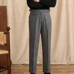 COFFEE WOOL CASUAL PANTS - CERPELO
