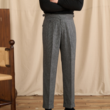 COFFEE WOOL CASUAL PANTS - CERPELO