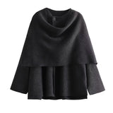 Cape Knitted Sweater Coat